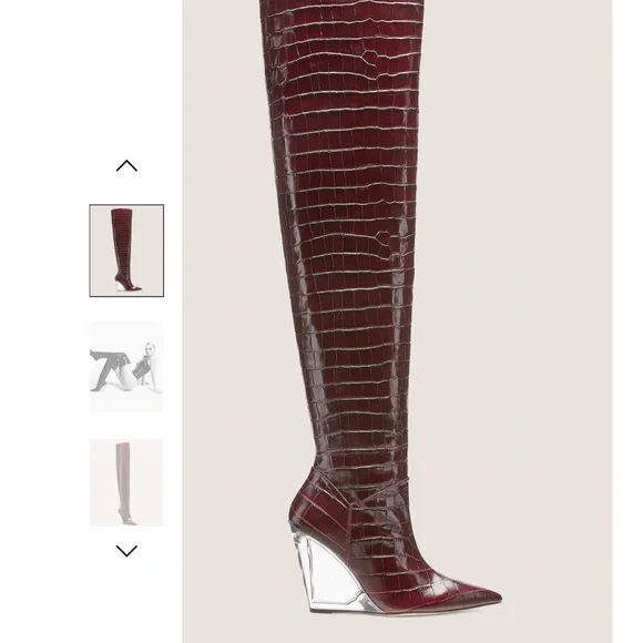 Stuart Weitzman LUCITE 100 WEDGE BOOT - Picture 3 of 12